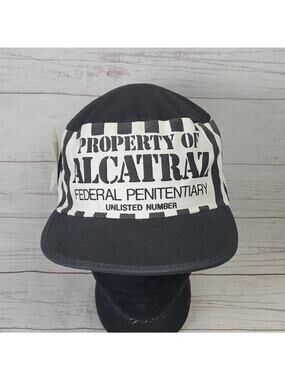 snco Alcatraz Federal Penitentiary Hat Snapback Adjustable Black White